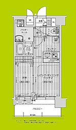 プレリス尼崎レーネヴィア 1LDKの間取図画像