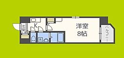リッツ桜宮パークフロント 1Kの間取図画像