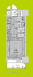 プレリス鶴見緑地グランガーデリア 1Kの間取図画像