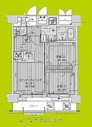 プレリス鶴見緑地グランガーデリア 2LDKの間取図画像