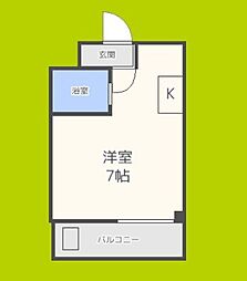 大宝深江橋C.Tスクエアー ワンルームの間取図画像