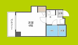 ミストラル本町ウェスト 1Kの間取図画像