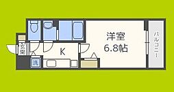グランカリテ塚本 1Kの間取図画像