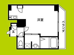 メロディア塚本 1Kの間取図画像