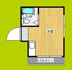 ヴィラミサキ ワンルームの間取図画像
