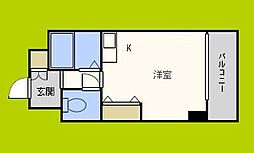 アローズパーク ワンルームの間取図画像