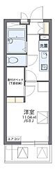 レオパレス舎利寺CF 1Kの間取図画像