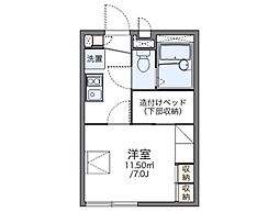 レオパレス裕 1Kの間取図画像