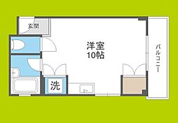 ヒラクハイツ ワンルームの間取図画像