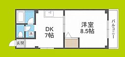世子麟 1DKの間取図画像
