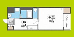 グランシャリオ 1DKの間取図画像