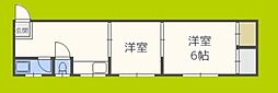 ナチュラル遠里小野 2DKの間取図画像
