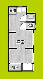ナチュラル遠里小野 2Kの間取図画像