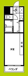 プレジール清和 1Kの間取図画像