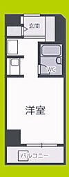 スペランツア出雲天満橋 ワンルームの間取図画像
