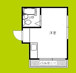 ヴィラミサキ ワンルームの間取図画像