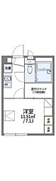 レオパレスクレール方丈 1Kの間取図画像