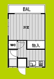 トーヨーマンション 1Kの間取図画像
