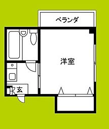 プレアール佃 1Kの間取図画像