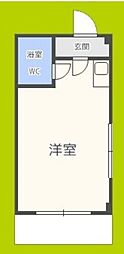 大宝緑橋C.Tスクエアー ワンルームの間取図画像