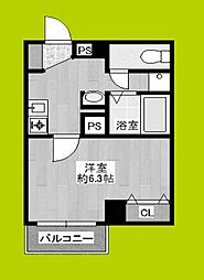 みおつくし東なんば 1Kの間取図画像