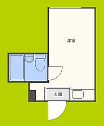 昭和グランドハイツ森之宮 ワンルームの間取図画像