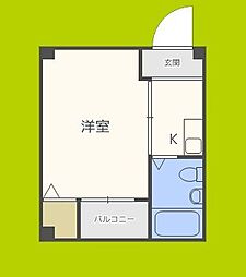 メゾンロレアール 1Kの間取図画像