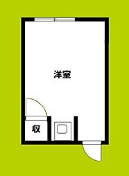 コーポ・有楽1 ワンルームの間取図画像