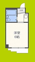 杭全ダイヤモンドライフ ワンルームの間取図画像
