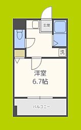 フラット34深江橋 1Kの間取図画像