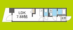 GrandPacific玉出 1Kの間取図画像