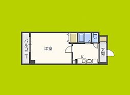 コンセール裕恵 1Kの間取図画像