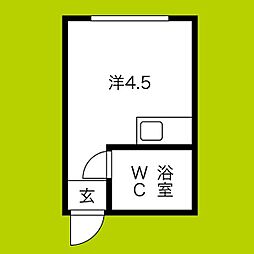 エクラ阿倍野 ワンルームの間取図画像