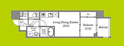 ArtizA瓦屋町I 1LDKの間取図画像