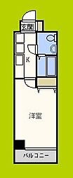 ドミール桜川 1Kの間取図画像