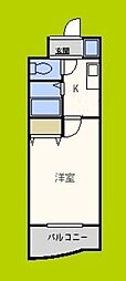 ラフィーネ北島 1Kの間取図画像