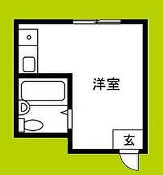 パインリーフ天下茶屋 ワンルームの間取図画像