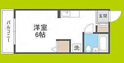 アネックス加賀屋 ワンルームの間取図画像