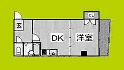 リレックス上住吉 1DKの間取図画像