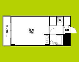 南海ハイツ ワンルームの間取図画像