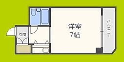 ユーロハイツ天神橋 ワンルームの間取図画像
