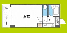 エムロード蒲生 1Kの間取図画像