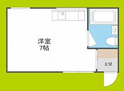 ハイツ夕陽丘 ワンルームの間取図画像