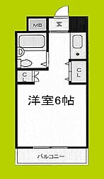 アベノ寿ビル ワンルームの間取図画像