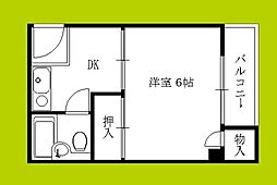 グランメール平野 1Kの間取図画像