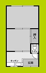 今川文化3棟 2Kの間取図画像