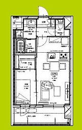 Alivis三国本町 1LDKの間取図画像