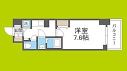 Alivisドーム前 1Kの間取図画像