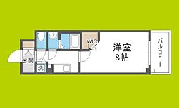 Alivisドーム前 1Kの間取図画像