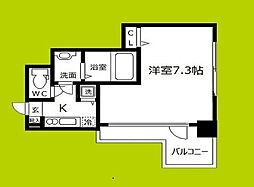 プランドール大手前レジデンス 1Kの間取図画像